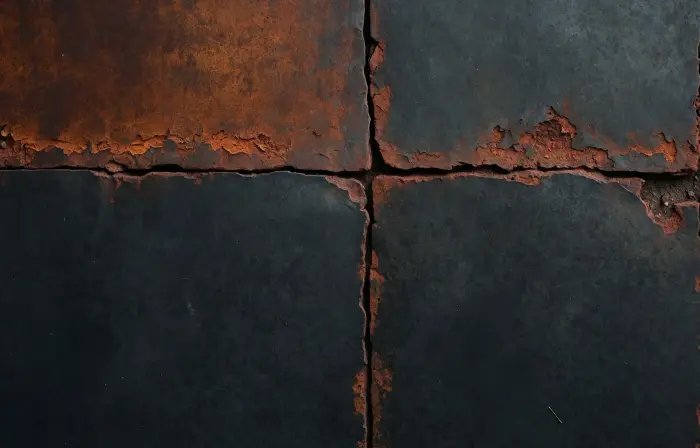 Aged Metal Panel Texture with Rust Cracks